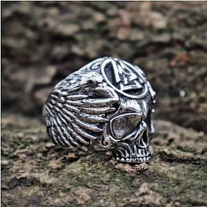 Symbol Sukll Stainless Steel Ring Men