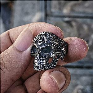 Heavy Metal Silver Color Mason Biker Skull Rings