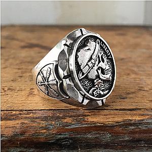 Hobo Nickel Brav Skull Rings Mens Mexican