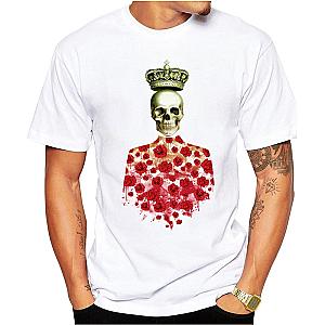 Novelty Fashion Printed T-shirt Red King Skull