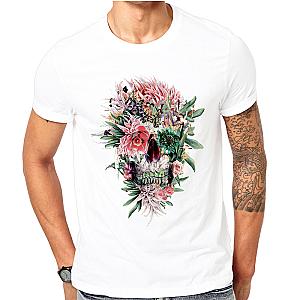 Novelty Skull With Flowers T-shirt