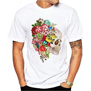 Fashion Butterfly Bird Floral Skull Design Fashion T-shirt