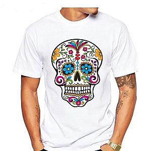 Fashion Floral Sugar Skull Printed Fashion T-Shirt