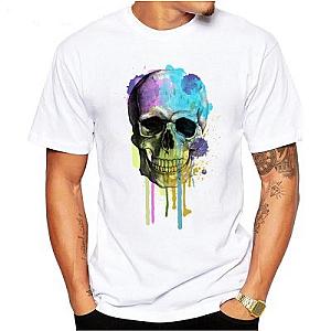 Creative Melting Skull Printed Fashion T-shirt