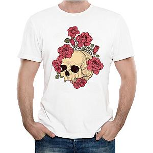 Newest Fashion Printed Rose Skull Fashion T Shirt