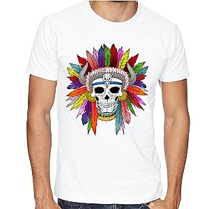 Indian Tribe Leader Skull Artistic T shirt