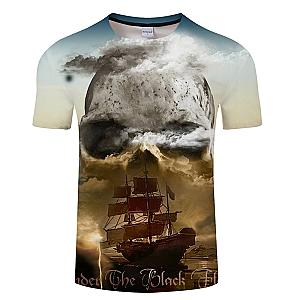 Cloud Skull With Ship Fashion T-shirt