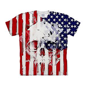 Skull American Flag Theme T-shirt