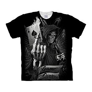 Skull  With Card Black Theme T-shirt