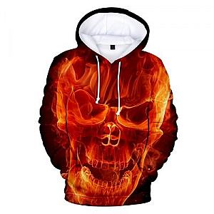 Skull Hoodie - Hot Fire Skull Fashion Hoodie