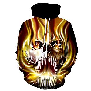 Skull Hoodie - Unique Skull With Fire Fashion Hoodie