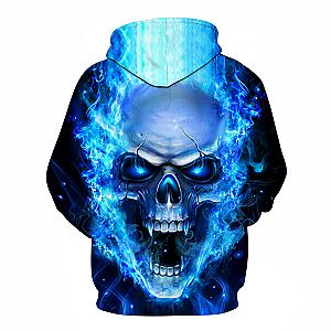 Skull Hoodie - Cool Skull Blue Magic Theme Hoodie