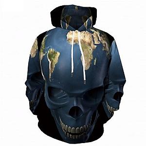 Skull Hoodie - Skull Earth Fashion Hoodie