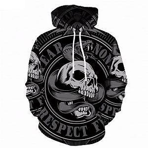 Skull Hoodie - Skull And Snake Fashion Hoodie