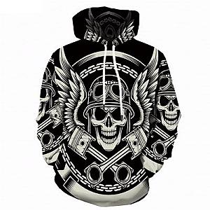 Skull Hoodie - Skull And Wings Fashion Hoodie