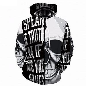 Skull Hoodie - Skull With Quote Black Theme Hoodie