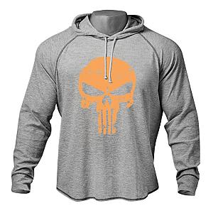 Skull Hoodie - Orange Skull Gray Theme Fashion Hoodie