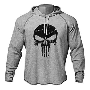 Skull Hoodie - Black Skull Gray Theme Fashion Hoodie