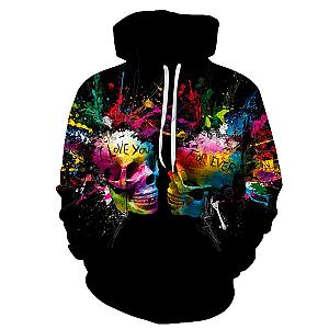 Skull Hoodie - Skull Love I Love You Forever Hoodie