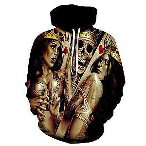 Skull Hoodie - Skull And Women King And Queen Fashion Hoodie