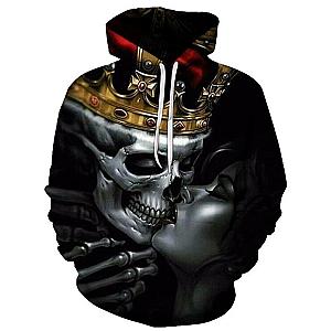 Skull Hoodie - Skull And Women Kiss Fashion Hoodie