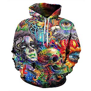 Skull Hoodie - Skull And Women Art Theme Fashion Hoodie