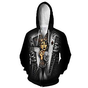 Skull Hoodie - Skull And Women With Card Fashion Hoodie