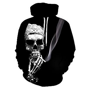 Skull Hoodie - Cool Skull Smoking Fashion Hoodie