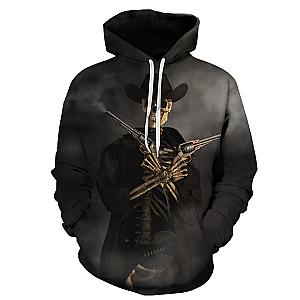 Skull Hoodie - Scary Skull And Guns Fashion Hoodie