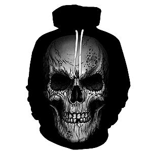 Skull Hoodie - Scary Skull Black Hoodie