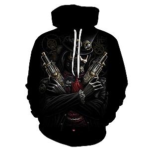 Skull Hoodie - Cool Skull And Guns Fashion Hoodie