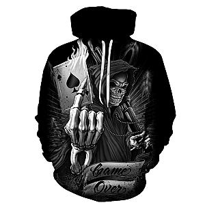 Skull Hoodie - Game Over Scary Skull Hoodie