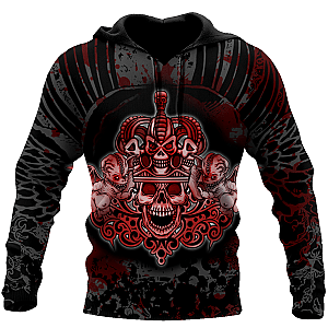 Gothic coat of arms with skull and angels 3D all over printed Unisex HHT14082003