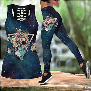 Skull Legging - Flower Skull tanktop & legging outfit for women JJ31052002-ML