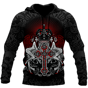 Gothic sign with skull 3D all over printed Unisex HHT14082002