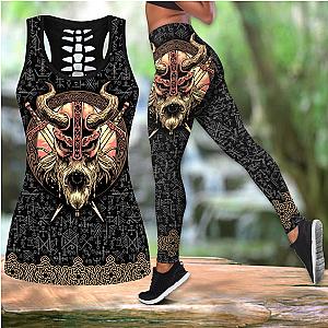 Skull Legging - Love Skull vikking 3d all over printed tanktop & legging outfit for women