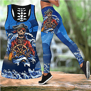 Skull Legging - Love Pirate Skull and Tattoos tanktop & legging outfit for women QB06092001