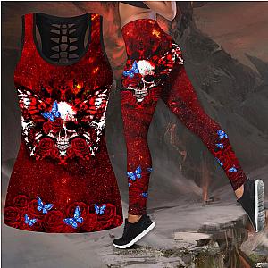 Skull Legging - Butterfly Love Skull and Tattoos tanktop & legging outfit for women QB05312002