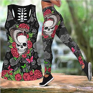 Skull Legging - Butterfly Love Skull and Tattoos tanktop & legging outfit for women QB05312003