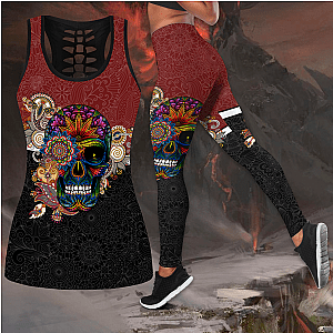 Skull Legging - Love Skull tanktop & legging camo hunting outfit for women QB05122003