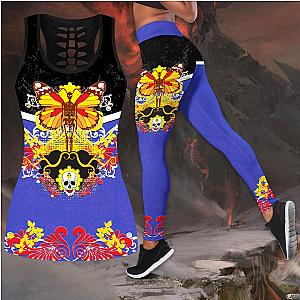 Skull Legging - Butterfly Love Skull and Tattoos tanktop & legging outfit for women QB05192002