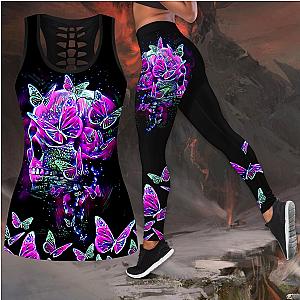 Skull Legging - Butterfly Love Skull and Tattoos tanktop & legging outfit for women