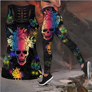 Skull Legging - Love Skull 3D all over printed tanktop & legging outfit for women QB06112001