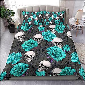 Skull Bedding - Turquoise Rose Skull Bedding By ML