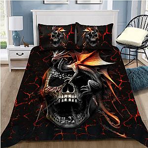 Skull Bedding - 3D Love dragon skull bedding set QB06162003