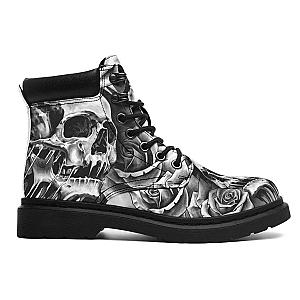 Skull Boots - 3D Skull Boots Grey Scary Skull