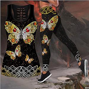 Skull Legging - Butterfly Love Skull and Tattoos tanktop & legging outfit for women