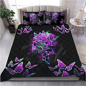 Skull Bedding - Quilt bedding set butterfly love skull PL