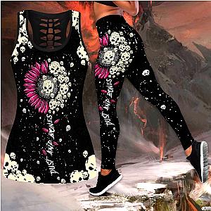 Skull Legging - Sun flower Love Skull tanktop & legging camo hunting outfit for women