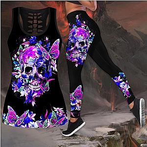 Skull Legging - Butterfly Love Skull and Tattoos tanktop & legging outfit for women